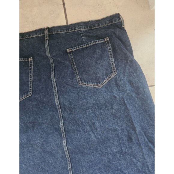 Old Navy Button Front A-line Cotton High Rise Denim Jean Skirt Plus Size 28 4X - Picture 11 of 12